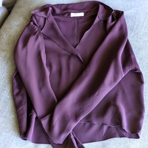 Aritzia purple/eggplant silk blouse